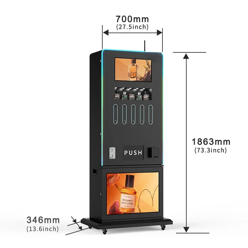 Beauty perfume vending machine that supports large-capacity vertical perfume spraying vending machine